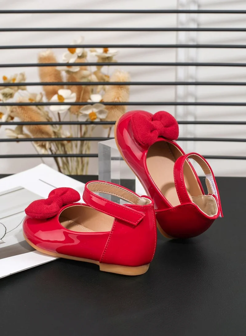 Take Two Girls Red Bow Decoration Shoes